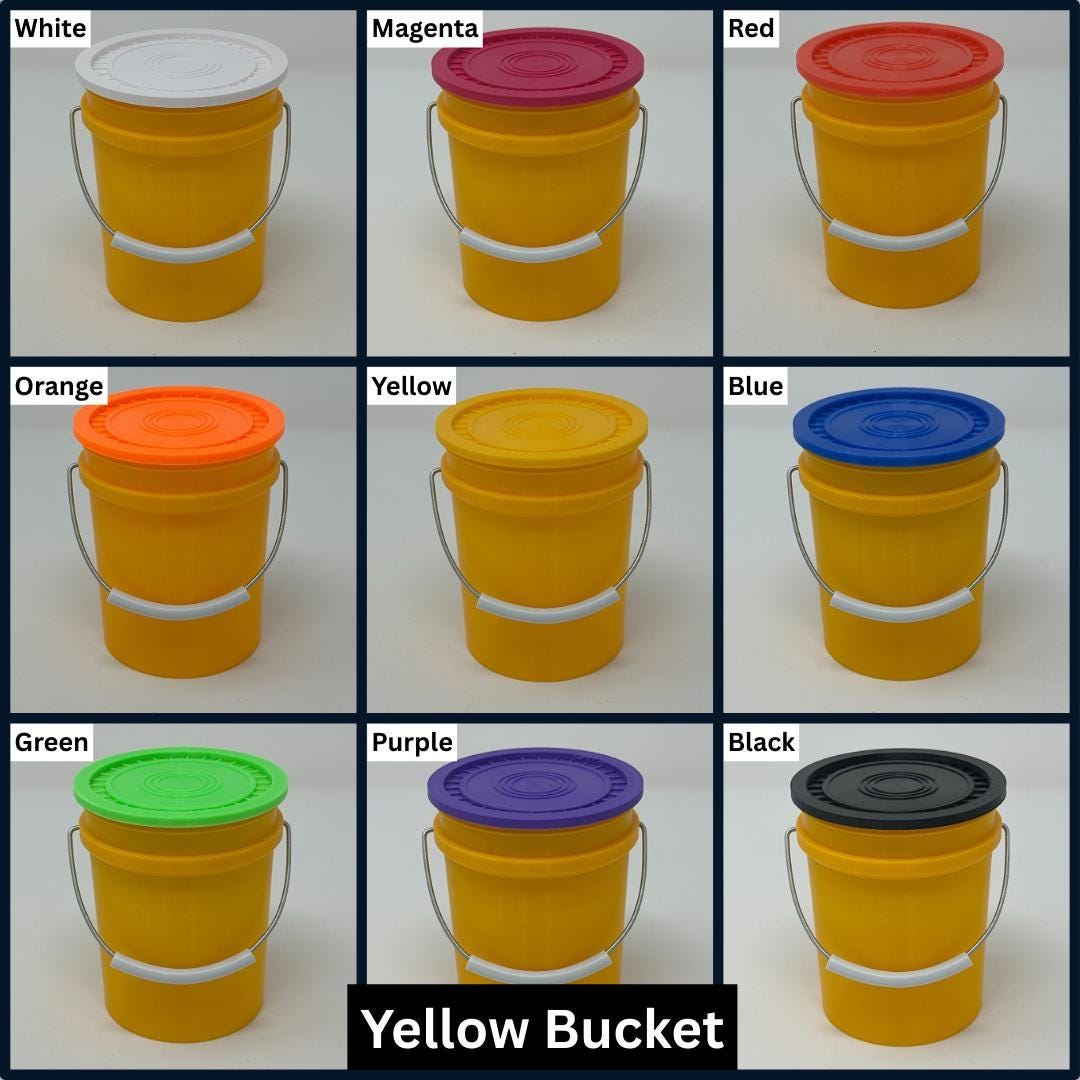 Miniature 5-Gallon Bucket with Lid, 3D Printed Craft Organizer