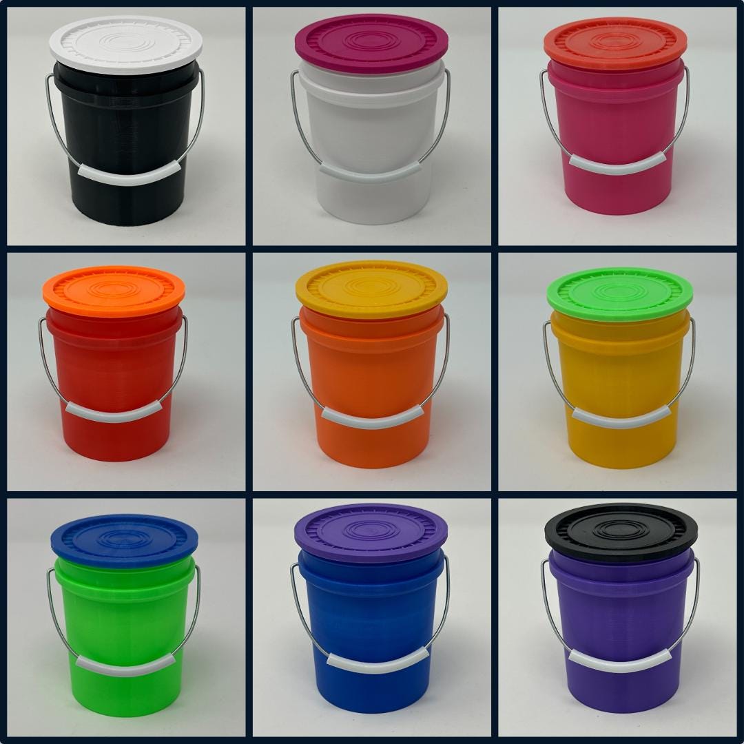 Miniature 5-Gallon Bucket with Lid, 3D Printed Craft Organizer – Hi ...